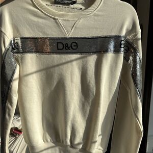 D&G Cream and Silver Sweatshirt